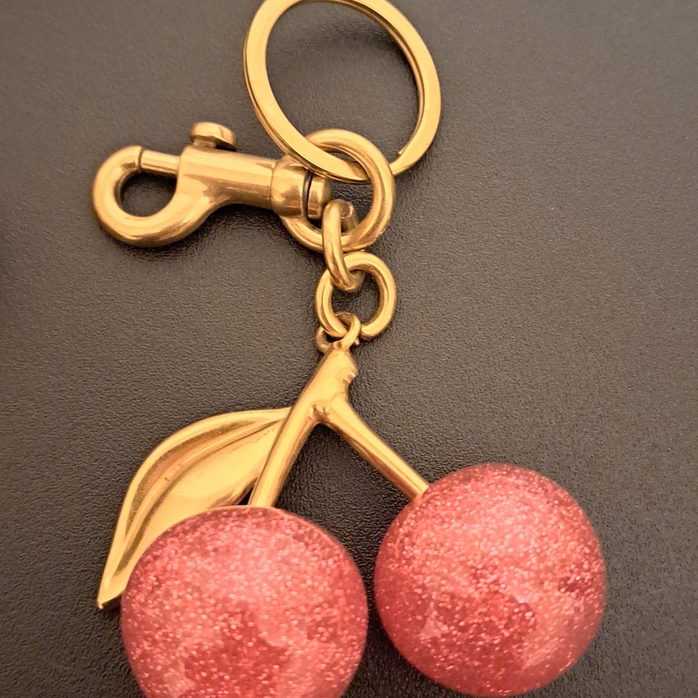 Coach Pink Glitter Compact mirror with  unbranded pink glitter bag charm - Picture 5 of 5